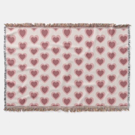 Customized Y2K Heart in Bordeaux Pink Retro Decke (Vorderseite)
