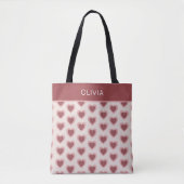 Customized Y2K Heart in Bordeaux Pink Retro Tasche (Vorderseite)