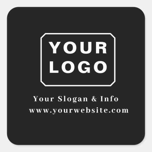 Customized Your Logo Stylish Minimal Business logo Quadratischer Aufkleber (Vorderseite)