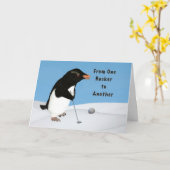 CustomizeHumurer Pinguin Playing Golf Karte (Gelbe Blume)