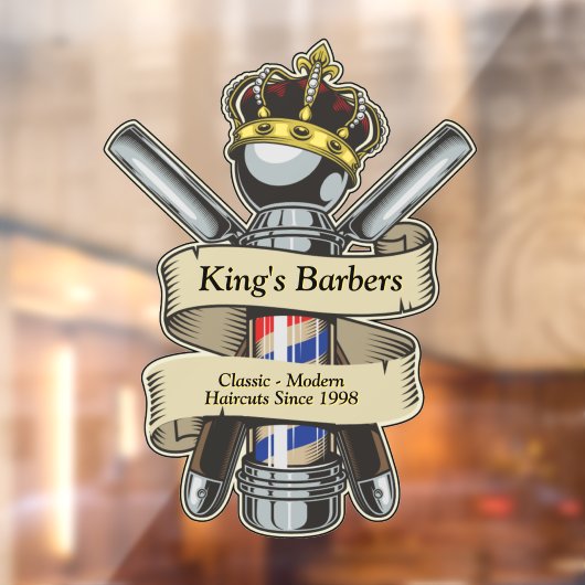 Customizing King Royal Crown Barber Shop Fensteraufkleber (Blatt 2)