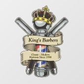 Customizing King Royal Crown Barber Shop Fensteraufkleber (Blatt)