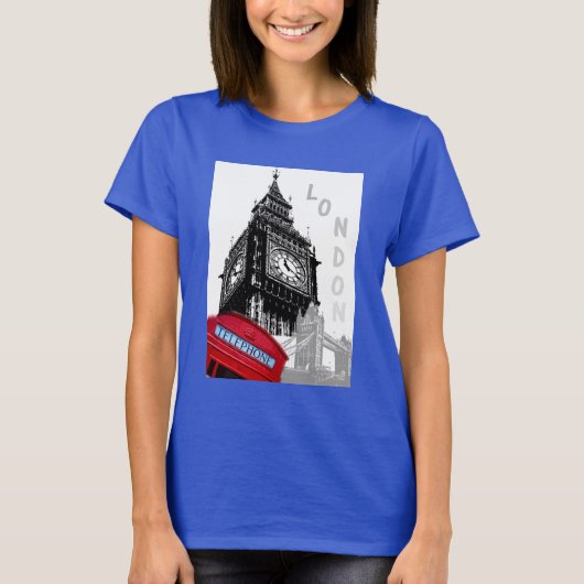 Customizing Royal Blue London Big Ben Clock Tower T-Shirt (Vorderseite)