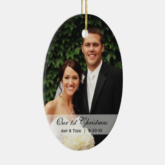 CustomKathy | erste WeihnachtsFoto-Verzierung Keramikornament (Rechts)