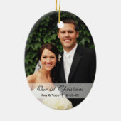 CustomKathy | erste WeihnachtsFoto-Verzierung Keramikornament (Hinten)