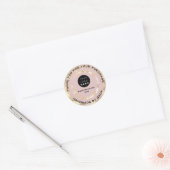 CustomLogo Vielen Dank Handmade Rose Gold Confetti Runder Aufkleber (Umschlag)