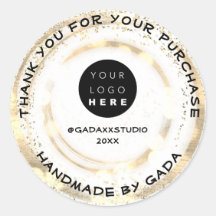 CustomLogo Vielen Dank Handmade White Gold Confett