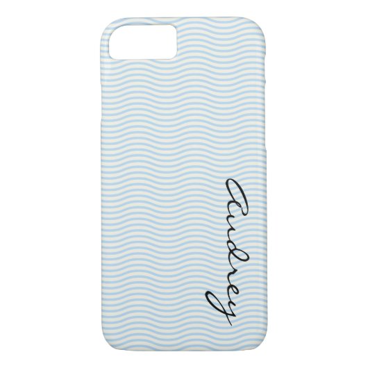 CustomName Blue Stripes Case-Mate iPhone Hülle (Rückseite)