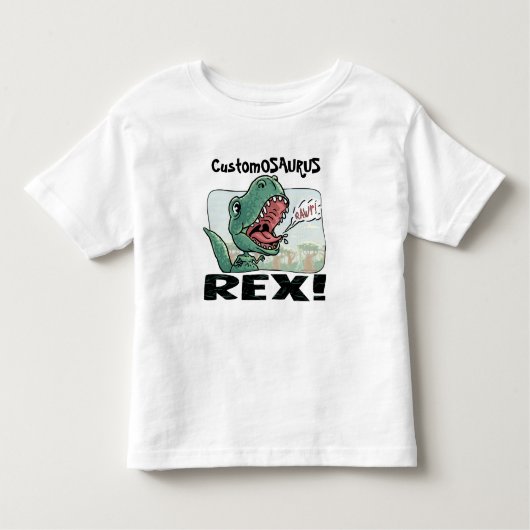 Customosaurus Rex redigieren mit dem Namen Ihr Kleinkind T-shirt (Vorderseite)