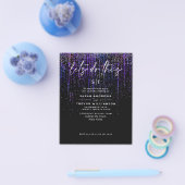 CustomSuper Low Budget Wedding Edgy Lila Glitzer Flyer (Einzeln)