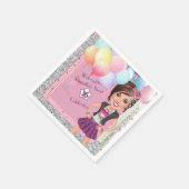 CustomSweet 16 Karikatur Einladung mit Balloons Serviette (Ecke)
