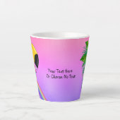 CustomText/ Tropical Kawaii Toucan Beach Rainbow Milchtasse (Vorderseite)