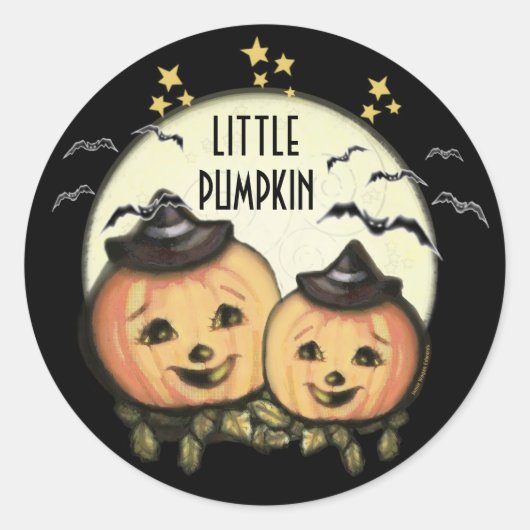 CustomVintage Halloween Pumpkin Stickers (Vorderseite)