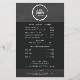 CUSTON CHALK SKETCH LOGO FÜR PERSÖNLICHE TRAINER FLYER