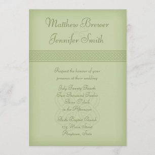 Custon Green Irish Celtic Knot Wedding Einladung