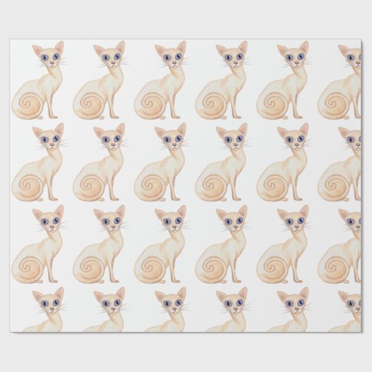 Cut Abyssinian Cat Geschenkpapier (Flach)