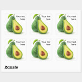 Cut avocado quadratischer aufkleber (Blatt)