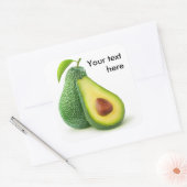 Cut avocado quadratischer aufkleber (Umschlag)