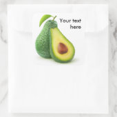 Cut avocado quadratischer aufkleber (Tasche)