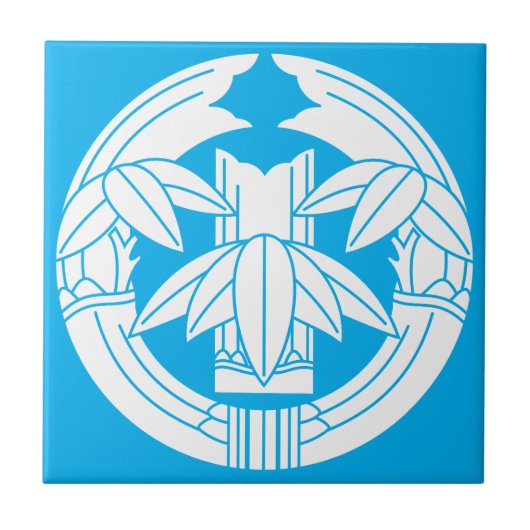 Cut bamboo in embracing bamboo leaves fliese (Vorderseite)