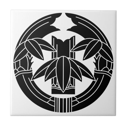 Cut bamboo in embracing bamboo leaves fliese (Vorderseite)