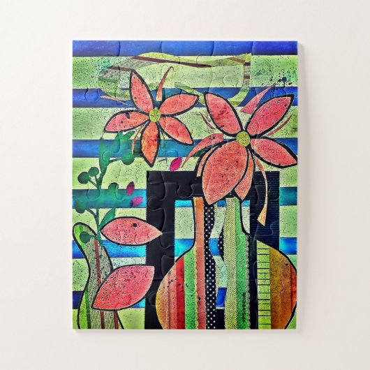 "Cut Blume Collage" Puzzle (Vertikal)