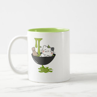 Cut Cat Matcha-Tasse Zweifarbige Tasse