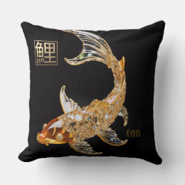 Cut Crystal Gold Glass Koi Fish|Throw Kissen