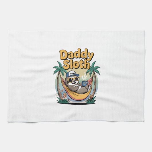 Cut Daddy Sloth Father Geschirrtuch (Horizontal)