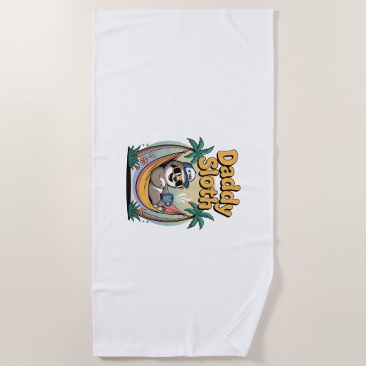 Cut Daddy Sloth Father Strandtuch (Vorderseite)