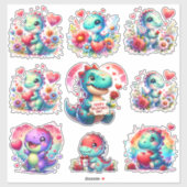 Cut Dinosaurier Valentine Custom-Cut Vinyl Sticker (Blatt)