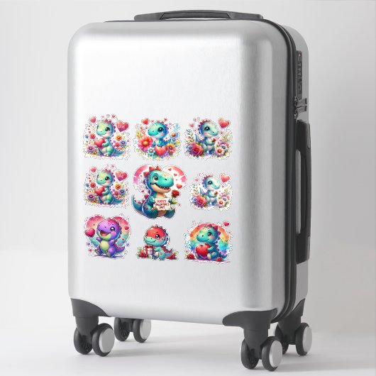 Cut Dinosaurier Valentine Custom-Cut Vinyl Sticker (Koffer)