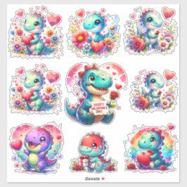 Cut Dinosaurier Valentine Custom-Cut Vinyl Sticker
