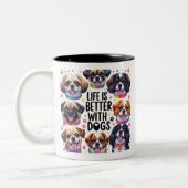 Cut Dog Tasse Lover Geschenk Kaffee Tasse Cup Gesc (Links)