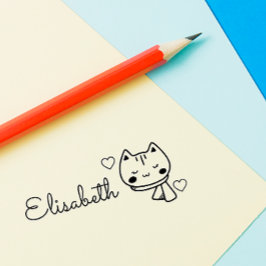 Cut Doodle Kitty Cat Individuelle Name Personalisi Permastempel