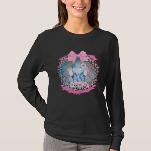 Cut Elephant Flower Boho Elephant T-Shirt (Vorderseite)