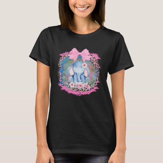 Cut Elephant Flower Boho Elephant T-Shirt (Vorderseite)