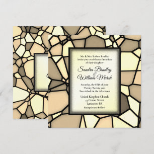 Cut Glass Mosaic Gold Hochzeit Einladung