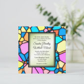 Cut Glass Mosaic Grüne Akzente Hochzeitseinladung Einladung