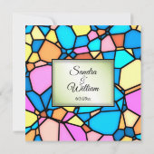 Cut Glass Mosaic Grüne Akzente Hochzeitseinladung Einladung