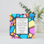 Cut Glass Mosaic Wedding Einladung (Stehend Vorderseite)