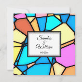 Cut Glass Mosaic Wedding Einladung (Rückseite)