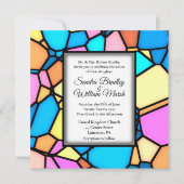 Cut Glass Mosaic Wedding Einladung (Vorderseite)