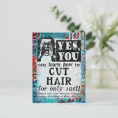 Cut Hair - Funny Vintage Ad Postkarte (Stehend Vorderseite)