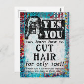 Cut Hair - Funny Vintage Ad Postkarte (Vorne/Hinten)