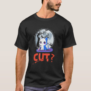 Cut Halloween Kostüm Murderous Katze mit blutigen  T-Shirt