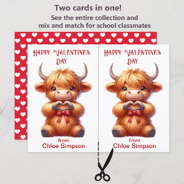 Cut Highland Cow Kid's Valentine-Klassenkarte Postkarte