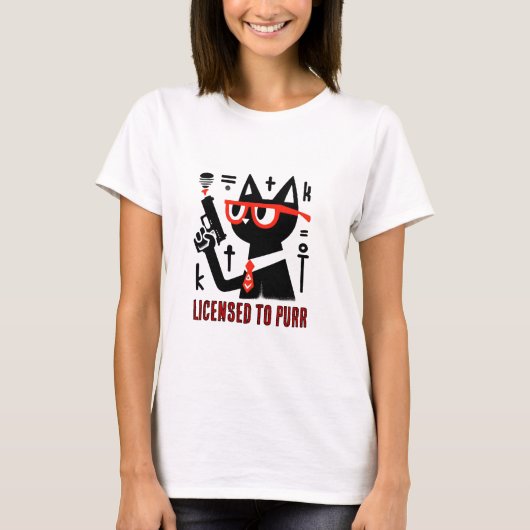 Cut Katze mit lustiger Waffe T-Shirt (Vorderseite)