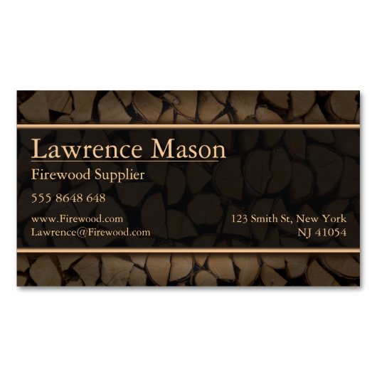 Cut Logs Firewood Supply Business Card Magnetische Visitenkarte (Vorderseite)