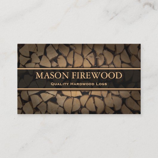 Cut Logs Firewood Supply Business Card Visitenkarte (Vorderseite)